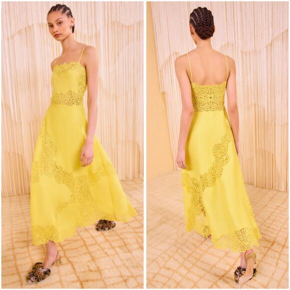 Ulla Johnson Evangeline Linen Embroidered Cami Long Maxi Dress 4 / Small - Picture 2 of 8